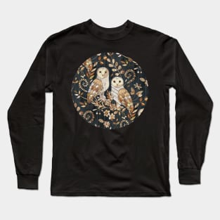 Wooden Wonderland Barn Owl Collage Long Sleeve T-Shirt